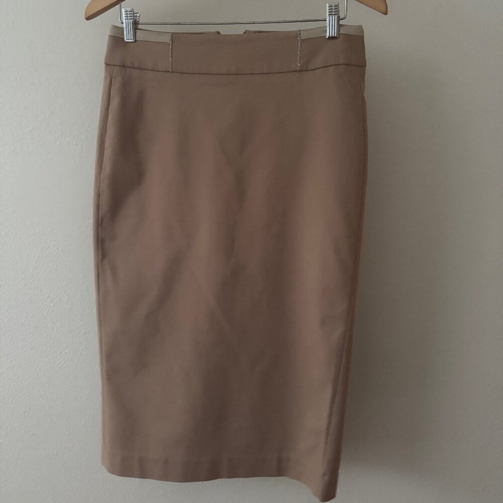 PESERICO SILK PENCIL SKIRT, BEIGE, SIZE 42 (IT)